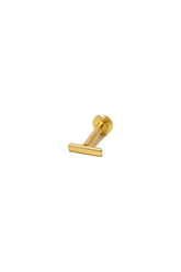 ✨ 14K Solid Gold Inner Screw Labret Flatback Bar Single Stud – 6MM Length ✨