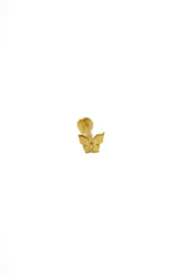 ✨ 14K Solid Gold Inner Screw Labret Flatback Butterfly Single Stud – 6MM Length ✨