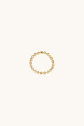 14K Solid Gold 2MM Moon Cut Ball Chain Rings