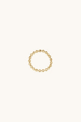 14K Solid Gold 2MM Moon Cut Ball Chain Rings