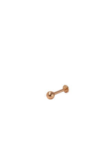14K Solid Gold Inner Screw Labret Flatback 3MM Ball Single Studs