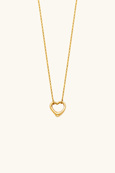 14k solid gold open heart necklace on fine gold chain