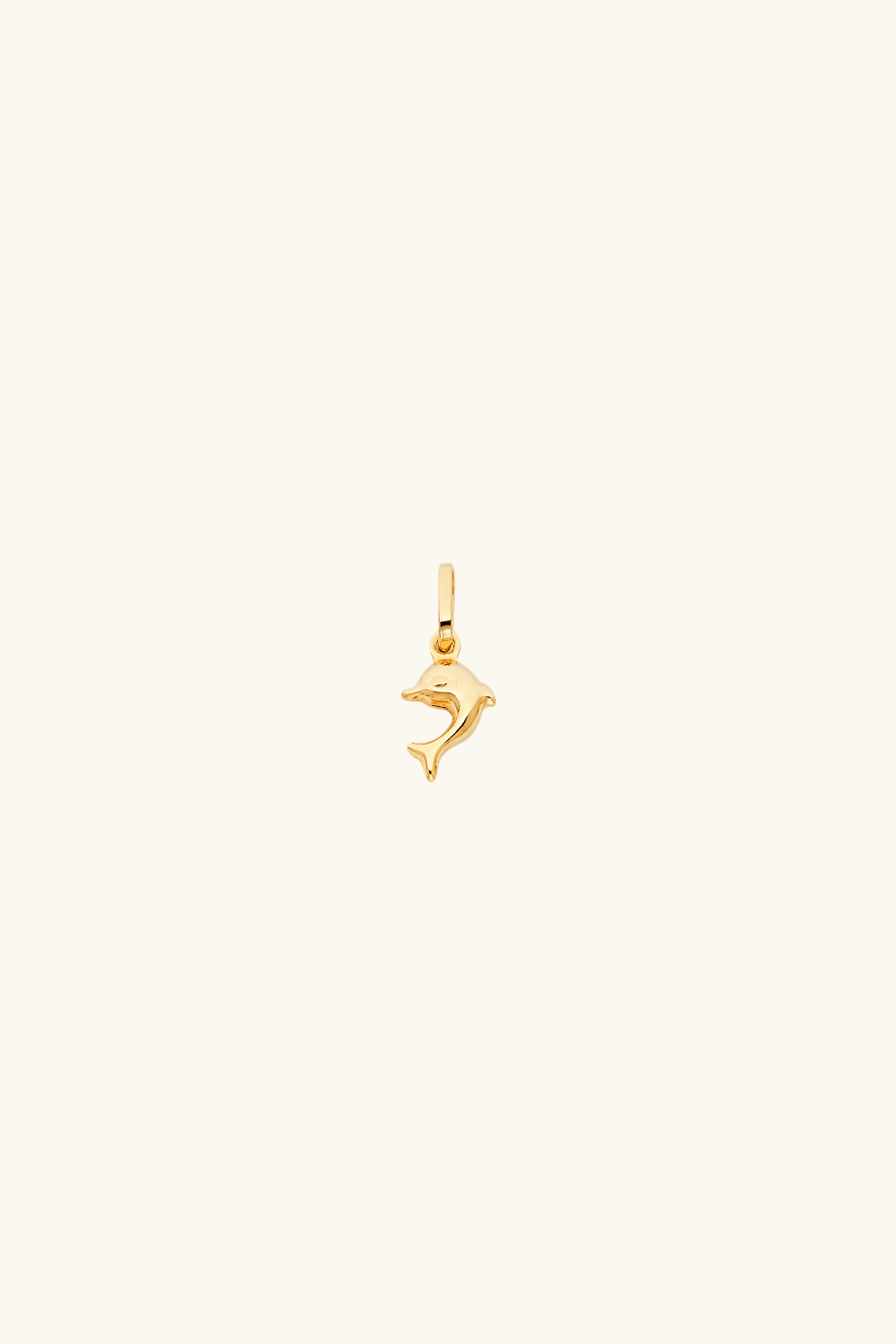 14k solid gold playful dolphin pendant in yellow gold