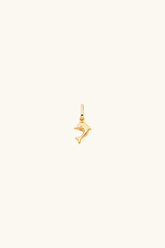 14k solid gold playful dolphin pendant in yellow gold