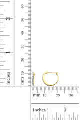 14K Solid Gold Customizable 12MM Straight Post Hoop Earrings – Cubic Zirconia or Lab Diamond Options