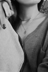 925 Sterling Silver Mirrored Vintage Oval Coin Pendant Ball Chain Necklace - Pretty At Sam