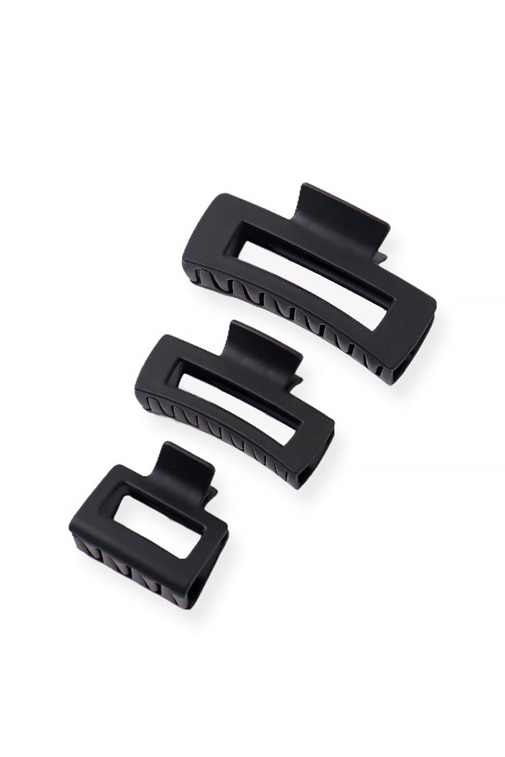 1set/3pcs Large Grid Square Shape Hair Claw Clip Set For Women, Suitable  For Daily Use