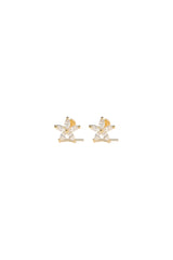 14k Solid Gold Daisy Flower Motive Screw Closure Stud Earring - Pretty At Sam