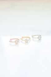 92.5 Sterling Silver Dainty tiny CZ stone simple ear cuff - Pretty At Sam