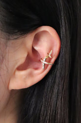 Gold Plated Stardust Pointy Minimal Ear Cuff Earring - Pretty At Sam