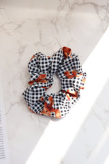 Gingham Check Pattern Teddybear Scrunch Hair Tie (4Colors) - Pretty At Sam
