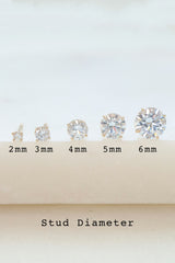 14K Solid Gold Classic CZ stud screw back earring - Pretty At Sam