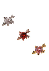 Surgical Steel Gold Plated Heart Arrow Single Stud - Pretty At Sam
