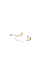 Simple Stud CZ Ear Cuff & Earring Ear Accessary (Silver Post) - Pretty At Sam