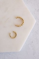 Ball and Stones Simple Set Of Two Wrap Crawler Cuff Earring - Pretty At Sam