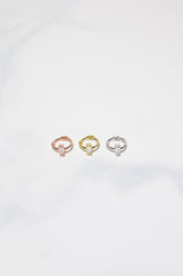 925 Sterling Silver Baguette CZ stone Single Hoop - Pretty At Sam