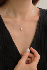 925 Sterling silver vintage compass oval coin pendant beads chain necklace - Pretty At Sam