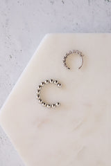 Ball and Stones Simple Set Of Two Wrap Crawler Cuff Earring - Pretty At Sam