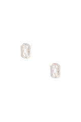 925 Sterling Silver Baguette Cubic Rectangle Shaped Antique Dainty Tiny Stud Earring - Pretty At Sam