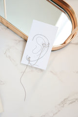 Cubic Stone Threader One Side Ear Cuff Earring - Pretty At Sam