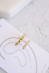 Ball and Stones Simple Set Of Two Wrap Crawler Cuff Earring - Pretty At Sam