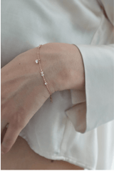 925 Sterling Silver Dainty Round CZ Drop Bracelet - Pretty At Sam