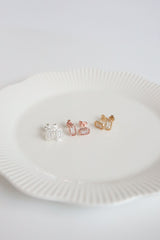 925 Sterling Silver Baguette Cubic Rectangle Shaped Antique Dainty Tiny Stud Earring - Pretty At Sam