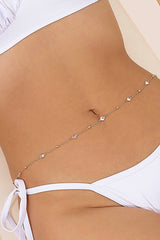Crystal & Ball Beaded Belly Waist Long Chain Body Bikini Jewelry (2 Colors Available) - Pretty At Sam