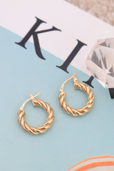 92.5 Sterling Silver Vintage Bold Rope Huggies Hoop Earring - Pretty At Sam