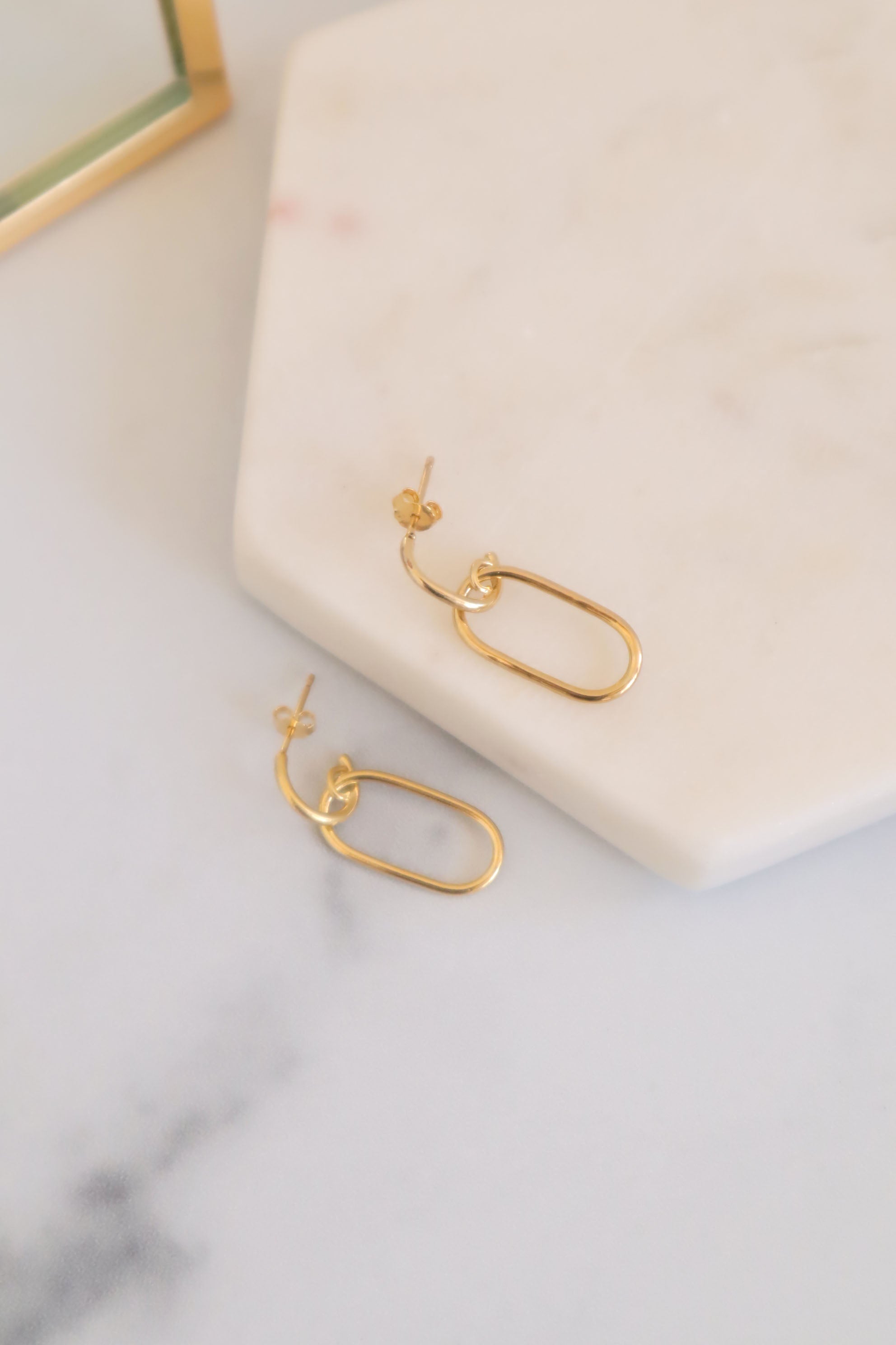 925 Sterling Silver Sleek U Shaped Double Hoop Drop Earring - Pretty At Sam