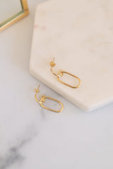 925 Sterling Silver Sleek U Shaped Double Hoop Drop Earring - Pretty At Sam