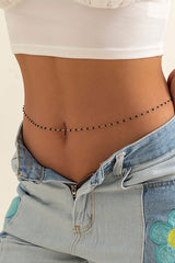 Simple Black Thin Beads Waist Chain Natural Decorations Belly Chains (2 Colors Available) - Pretty At Sam