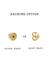 14K Solid Gold Classic CZ stud screw back earring - Pretty At Sam