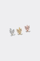 92.5 Sterling Silver CZ Pave butterfly Stone XS Single Hoop - Pretty At Sam