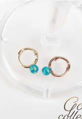 14k Solid Gold Opal Ball XS Huggies Piercing Earring - Pretty At Sam