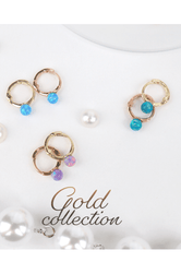 14k Solid Gold Opal Ball XS Huggies Piercing Earring - Pretty At Sam