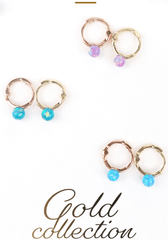 14k Solid Gold Opal Ball XS Huggies Piercing Earring - Pretty At Sam