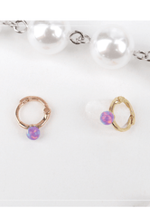 14k Solid Gold Opal Ball XS Huggies Piercing Earring - Pretty At Sam