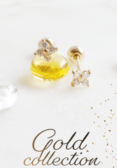 14k Solid Gold Dainty CZ Flower Single Stud - Pretty At Sam