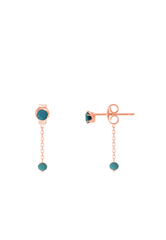 925 Sterling Silver Sky Color Stud With Natural Stone Back Post Drop Push Back Earring - Pretty At Sam