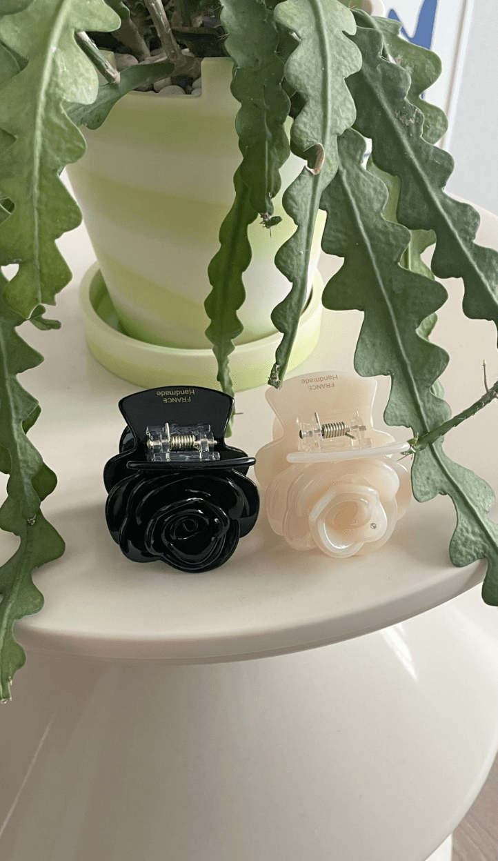 Rose Flower Shaped Acetate Hair Claw Clip - Pretty At Sam