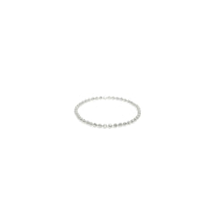 14K Solid Gold Diamond Cut Beaded Chain Thin Ring - Pretty At Sam