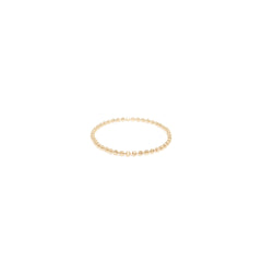 14K Solid Gold Diamond Cut Beaded Chain Thin Ring - Pretty At Sam