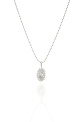 925 Sterling silver vintage compass oval coin pendant beads chain necklace - Pretty At Sam