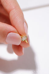 925 Sterling Silver Baguette CZ stone Single Hoop - Pretty At Sam