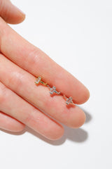 925 Sterling Silver Baguette CZ stone Single Hoop - Pretty At Sam