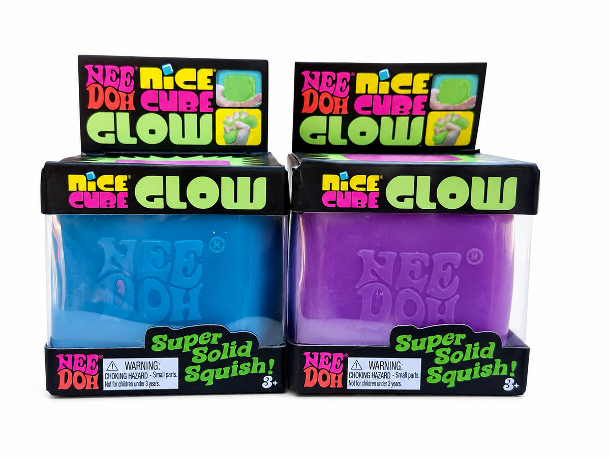 NeeDoh Nice Cube Glow - Super Solid Squish Stress Relief Toy