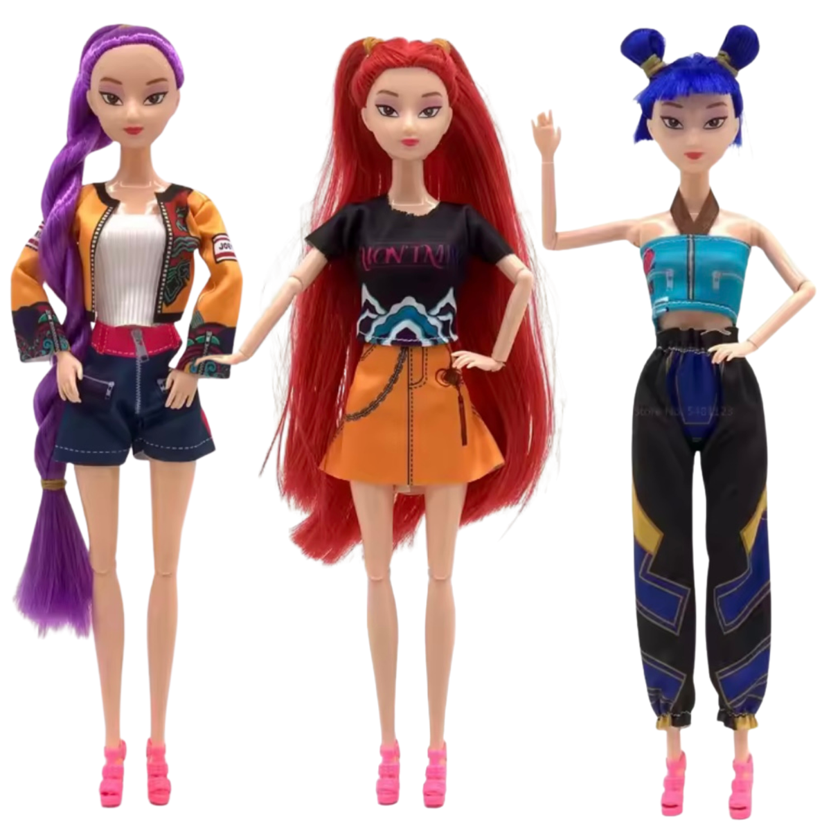 K-pop Demon Hunter Dolls Set of 3 or Single Random Character – 11.8 Inch Collectible Figures with Poseable Joints and Realistic Outfits