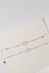 925 CZ Sterling Silver CD Bracelet - Pretty At Sam