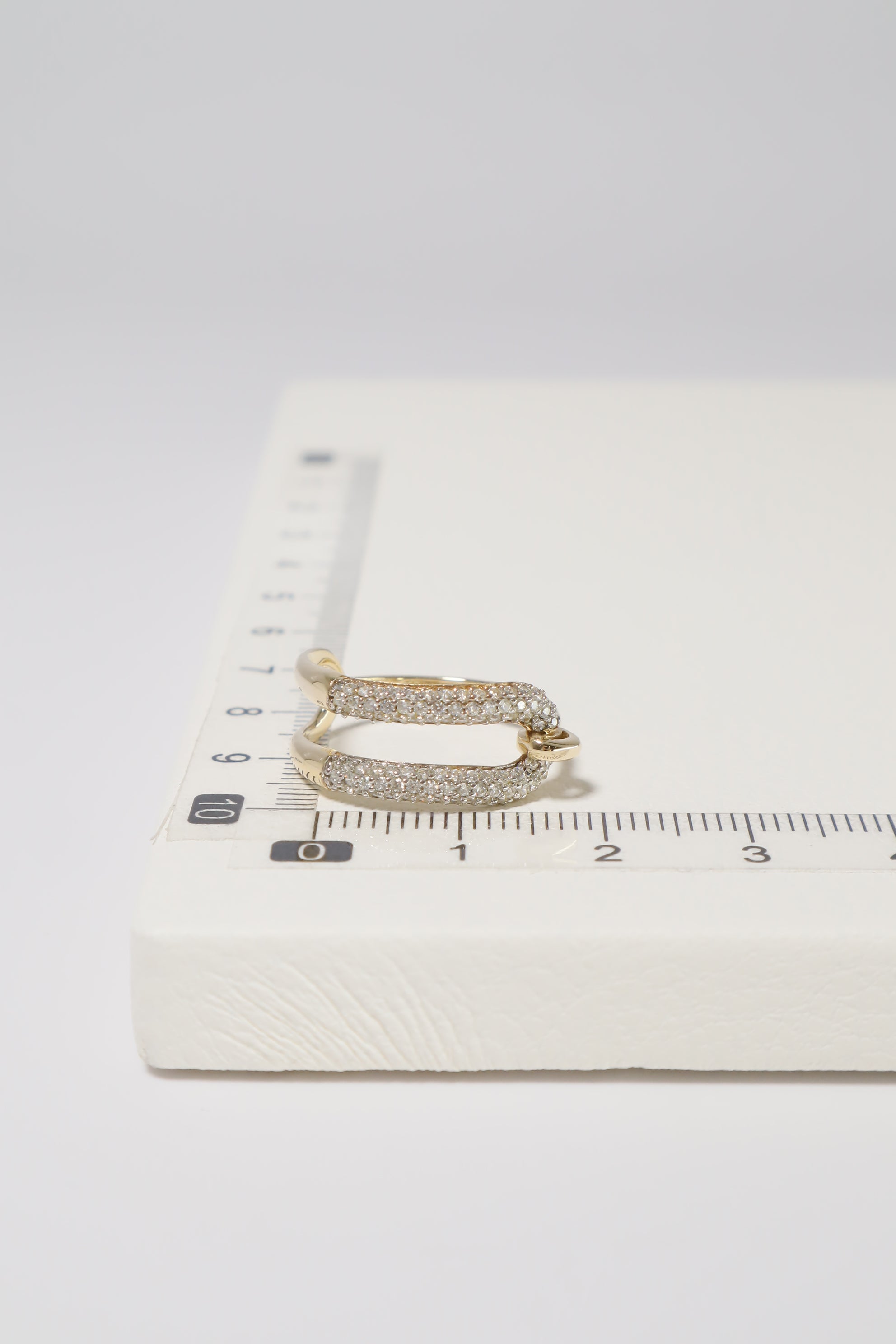 14K Solid Gold Double Side Pave Stone Bold Ring - Pretty At Sam